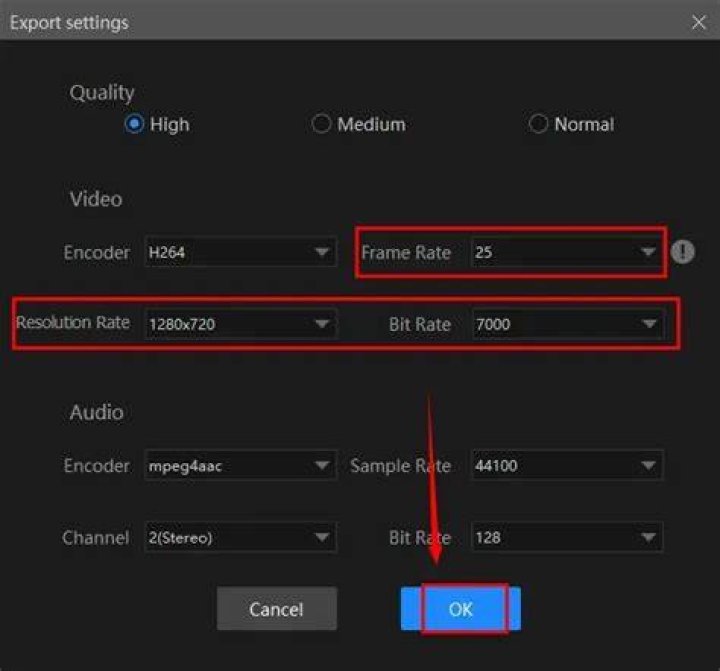 Video quality adjustment options